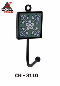 Gancho de cerámica para sombreros y abrigos con diseño de mango, instalación estándar en puertas, precio al por mayor - Product Image 2