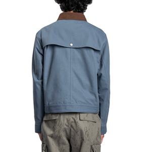 เสื้อแจ็คเก็ตผ้าแคนวาสเคลือบแว็กซ์สไตล์สตรีทแฟชั่นสำหรับผู้ชาย แจ็คเก็ตทำงานเนื้อหนา ระบายอากาศได้ดี เหมาะสำหรับฤดูใบไม้ร่วงและฤดูหนาว ปกเสื้อพับได้ แจ็คเก็ตเดนิม - Product Image 2