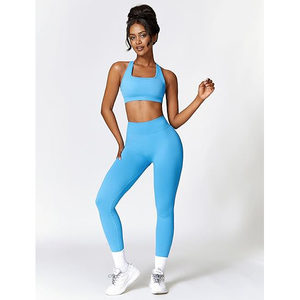 Conjunto de Yoga para Mujer, Material Tecnológico Avanzado, Sujetador Deportivo, Leggings de Cintura Alta, Diseño Interactivo, Nailon y Spandex Ecológicos - Product Image 5