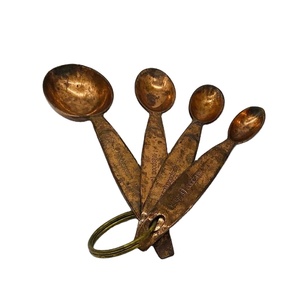 Handmade Copper Measuring Spoons <b>Set</b> with Clear <b>Measurement</b> Marks for Home Kitchen Bakery and Restaurant Use Home Decor - Product Image 1