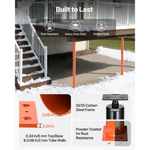 Confezione da 2 Pali Regolabili per Sollevamento Basamenti da 53-93 Pollici, Capacità Massima di Carico 18.000 Libbre, Componenti per Scale e Ponteggi - Product Image 4