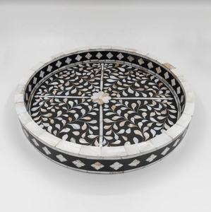 Assiettes en nacre de bonne qualité du fabricant vietnamien Lot de 3 plateaux de service floraux rectangulaires Plateau de service pour le Ramadan - Product Image 2