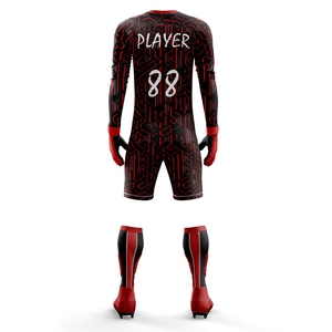 Ensemble d'uniformes de gardien de but de football personnalisés par sublimation, respirant, manches longues, avec short rembourré - Product Image 2