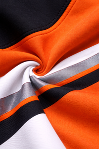 Ensemble de survêtement orange et noir pour homme – Ensemble sweat à capuche et jogging avec logo personnalisé |   Vêtements de sport slim fit streetwear - Product Image 6