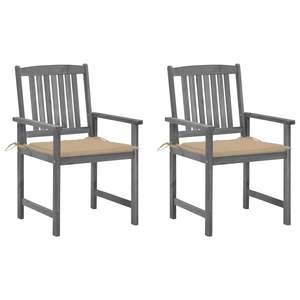 Juego de 2 Sillas de Jardín Grises - Product Image 1