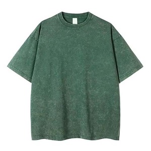 T-shirt décontracté vintage gris surdimensionné à manches courtes et col rond pour homme, 100 % coton jersey tricoté 230g, anti-plis - Product Image 3