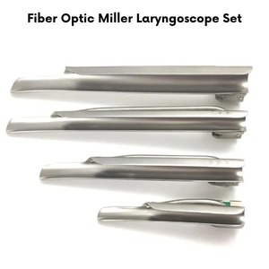 Set de Laringoscopio de Fibra Óptica Miller con Mango Estándar y 4 Hojas para Intubación Médica - Product Image 3