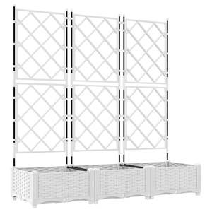 Jardinière en acier blanc 47,24 x 15,75 x 49,41 pouces, lot de 3 pots et jardinières à fleurs - Product Image 2