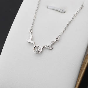 Collier pendentif en argent S925 avec chaîne claviculaire ange, ensemble de perles DIY 8-9, accessoires, nouveau 366 - Pendentifs et breloques tendance pour femmes - Product Image 1