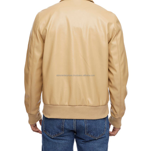 Blouson d'hiver en cuir respirant et élégant pour homme, en polyester/coton, avec fermeture éclair et col montant, motif lettres - Product Image 3