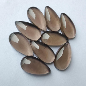 Cuarzo Ahumado Marrón Natural de Grado AAA, Corte Pera, Cabujón, Gema, Piedra de Joyería en Forma de Lágrima - Product Image 1