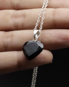 Colgante de Corazón de Turmalina Negra, Collar de Cristal Natural Curativo, Joyería de Piedra de Protección, Regalo Energético, Venta al por Mayor - Product Image 5