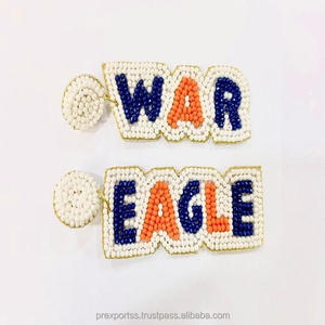 Boucles d'oreilles bohèmes faites à la main avec perles florales, bijoux unisexes multicolores pour les jours de match sportif ou les cadeaux - Product Image 3