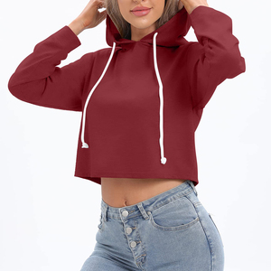 Hoodies courts personnalisés pour femmes en molleton français 400 g/m² avec impression silicone, hoodies courts personnalisés avec motifs artistiques - Product Image 2