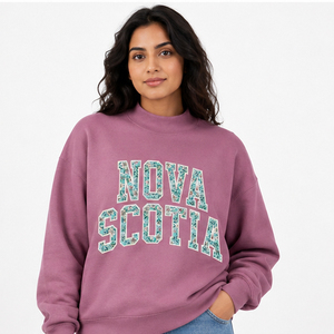 เสื้อสเวตเชิ้ตคอกลมสไตล์วาร์ซิตี้สำหรับผู้หญิง Nova Scotia แบบโอเวอร์ไซส์ พิมพ์ลายตัวอักษร ผ้าฟลีซ สวมใส่สบาย สไตล์สตรีทแวร์ - Product Image 4