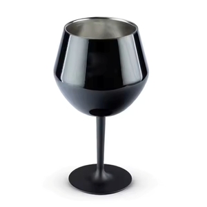 Black Stainless Steel <b>Wine</b> <b>Goblet</b> Insulated Metal Cocktail Glass for Hotels, Restaurant, Weddings, Parties. - Product Image 1