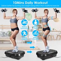 Appareil de fitness à vibrations pour tout le corps, 120 vitesses, 1 à 20 minutes, plateforme d'exercice, noir