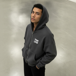 Sweat à capuche double personnalisé pour homme, décontracté, en polyester/coton épais, anti-plis, doublé, personnalisable OEM ODM, hiver - Product Image 6