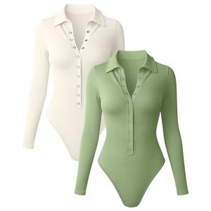 ชุดบอดี้สูทโยคะผู้หญิงแบบใหม่ ผ้าแคนวาสระบายอากาศดี ทรงเข้ารูป สไตล์สตรีทแวร์ เซ็กซี่ พร้อมกระดุมแป๊กและแขนยาวไร้ตะเข็บ - Product Image 4