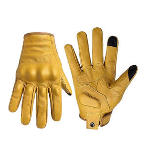 Guantes de Motocicleta Unisex de Cuero Blanco Genuino, Guantes Negros para Carreras, Protección para Motociclismo, Verano, Esquí, Uso Casual - Product Image 1