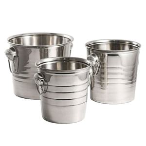 Juego de 3 Enfriadores de Vino Metálicos con Acabado Plateado, Cubiteras para Champán con Asa, para Bar y Fiestas, Enfriadores de Cerveza - Product Image 1