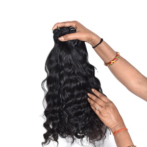 100% Sin procesamiento químico cutícula alineada mejor calidad color natural virgen ondulado paquetes extensiones de cabello humano indio - Product Image 1