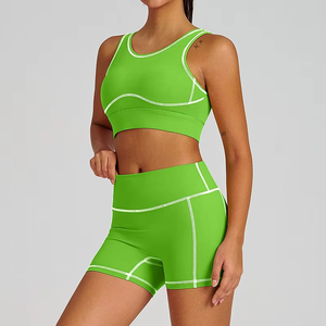 Conjunto Deportivo de 2 Piezas para Mujer, Top Deportivo, Leggings Cortos, Transpirable, de Alta Elasticidad, Secado Rápido, Ropa Deportiva de Calidad para Gimnasio y Entrenamiento - Product Image 6