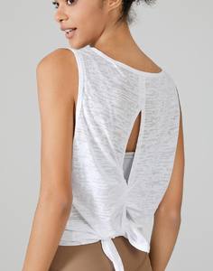 Chaleco de malla sólida de punto 100% algodón, de secado rápido, sin mangas, informal, holgado, para gimnasio, deportes, fitness, top deportivo para mujer - Product Image 6