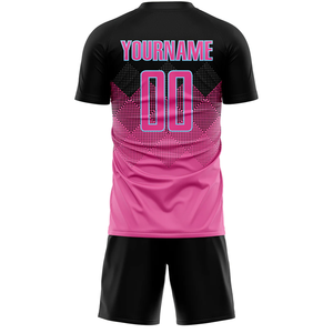 เสื้อฟุตบอลแบบยูนิเซ็กซ์สั่งทำพิเศษ พิมพ์ลายไล่เฉดสีชมพู-ดำ ป้องกันแบคทีเรีย ระบายเหงื่อได้ดี ทรงสปอร์ต แขนสั้น พร้อมชื่อผู้เล่น - Product Image 4