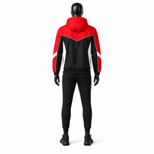 Veste coupe-vent légère imperméable pour homme avec logo personnalisé, à capuche, pour le sport en plein air, la course à pied, décontractée, style colorblock - Product Image 3
