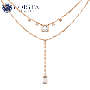 Collier pour femme LOISTA plaqué or 18 carats avec diamant taille princesse, style minimaliste, pour un usage quotidien - Product Image 3
