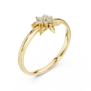 Anillo Minimalista de Oro Amarillo Sólido de 14k para Mujer con Diamantes Redondos de Corte Brillante y Piedras Cultivadas en Laboratorio, para Uso Diario, Apilable - Product Image 5