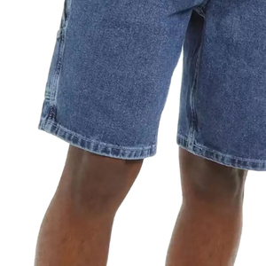 Relaxed Fit Elastic Waist <b>Men</b> Denim Shorts Summer Casual Half Pants Loose Fit Knee Length <b>Men</b> Denim Shorts Light Washed Front - Product Image 4