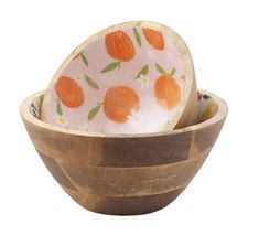 Bol en bois à motif Floral pour les fêtes, motif luminescent, grande - Product Image 2