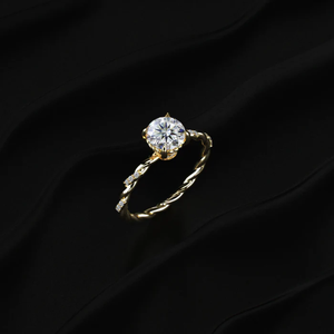 1CT Round Labgrown Diamond Twisted Band Engagement <b>Ring</b> Perfect Sparkle <b>Ring</b> For Women's Day Special From <b>Indian</b> Manufacturer. - Product Image 2