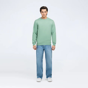 Custom Logo Solid <b>Crewneck</b> Men's Autumn Sweatshirt Polyester/Cotton Fleece Pullover Long Sleeve High Quality Quick Dry - Product Image 1