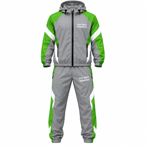 Survêtement sportif unisexe Iron Mark Industries pour l'été, fermeture éclair intégrale, couleurs contrastées, léger, respirant, coupe confortable - Product Image 2