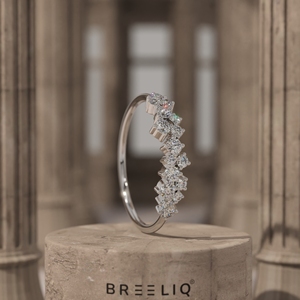 Anillo de Corona con Diamantes en Racimo Floral, Oro Sólido de 14K, Anillo de Diamantes Redondos con Múltiples Piedras, Joyería Elegante para Aniversario para Mujer - Product Image 1