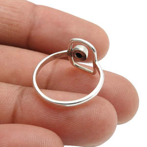 แหวนเงินแท้ 925 ราคาสุดคุ้ม ประดับด้วยพลอยออนิกซ์สีดำทรงกลม แหวนโบฮีเมียนทำมือ น่ารัก เหมาะสำหรับเป็นเครื่องประดับงานแต่งงาน - Product Image 3