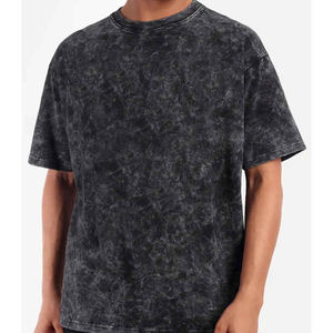 T-shirt personnalisé sérigraphié délavé à l'acide, style streetwear, en jersey 100% coton, coupe épaules tombantes, séchage rapide, pour la vente en gros - Product Image 3