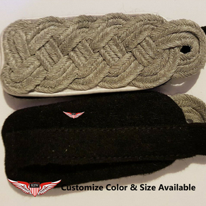 KEW Epaulettes Grey <b>Braided</b> Black Back Eco-Friendly Vintage Embroidered Customizable Luxury <b>Accessory</b> - Product Image 2