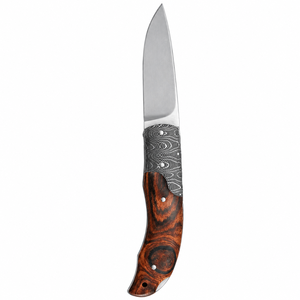 Cuchillos de Caza Hechos a Mano con Hoja Fija, Patrón Decorativo, Empuñadura de Madera y Hoja de Acero Satinado para Camping y Uso al Aire Libre - Product Image 4