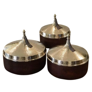 Stainless Steel Hammered Casseroles <b>Set</b> Round Polished Durable With Lid Minimalist Design for Gas and <b>Induction</b> Cooker - Product Image 4