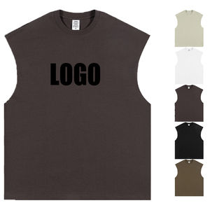 T-shirts en coton lourd personnalisés en gros, t-shirts de bonne qualité à col rond, t-shirts pour hommes grandes tailles - Product Image 5