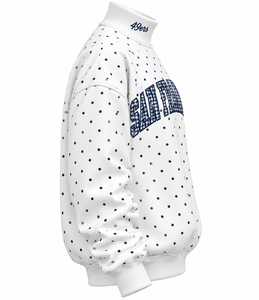 Pull-over surdimensionné d'hiver pour femme, col montant, personnalisé avec appliqué lettre à carreaux et impression sérigraphiée intégrale – Vente en gros - Product Image 4