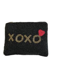 Unique Stylish Embroidery <b>Pink</b> & Green Seed <b>Beaded</b> Bow Small Wallet <b>Bag</b> With Handwork & Fashionable Look By Hiba Enterprises - Product Image 2