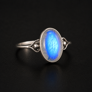 Natural Moonstone <b>Crystal</b> <b>Ring</b> Sterling Silver Handmade Oval Jewelry Gift For Women Jewelry wholesale Price Natural stone - Product Image 1