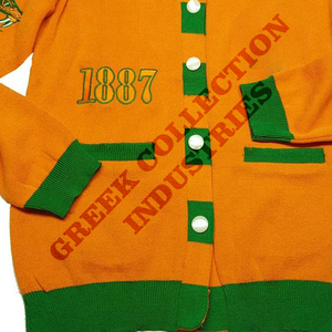 Cárdigan universitario personalizado FAMU para mujer, suéter con cuello chal, cárdigan de punto acrílico con logotipo bordado en la parte delantera, cárdigan estilo universitario. - Product Image 4