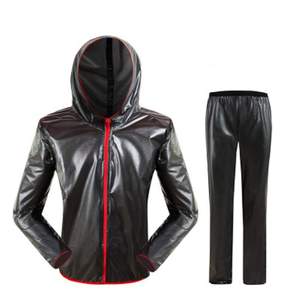 Veste imperméable 100% polyester unisexe à capuche, couleur contrastée, pour randonnée en plein air, coupe-vent, veste tactique, veste de pluie réfléchissante - Product Image 2