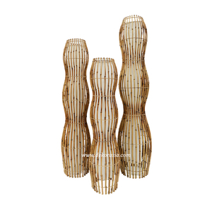 Ensemble de lampes de sol en bambou naturel, fabrication artisanale, éclairage décoratif écologique pour salon, chambre à coucher, hôtel, décoration intérieure - Product Image 1